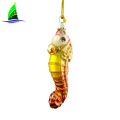 Home Decoration Glass Hanging Gold Sea Horse Ornaments