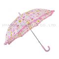 Ruffle Lace Reflective Kids Safety Open Umbrella