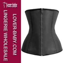 Woman Latex Waist Trainer Black Adult Corsets Bustiers (L42646)