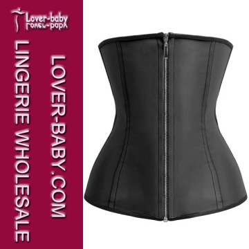 Femme Latex Waist Trainer Black Corsets adultes Bustiers (L42646)