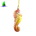 Home Decoration Glass Hanging Gold Sea Horse Ornaments