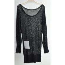 Senhoras em torno do pescoço cor pura pullover knit sweater