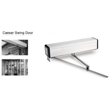 Door mechanism for double automatic swing door opener