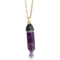 Simple Gemstone Amethyst Crystal Necklace For Women