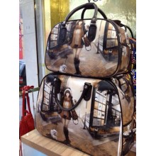 Latest New Fashion Printing Pu leather duffel trolley bag