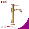 Fyeer Antique Bronze Brass Basin Faucet com alça de diamante e base cerâmica