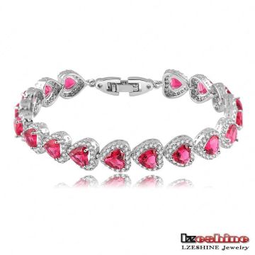 Ruby Zircon Herz Liebe Frauen Armbänder (CBR0034)