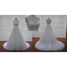 Top Charming A Line Court Train Lace Bridal Dress