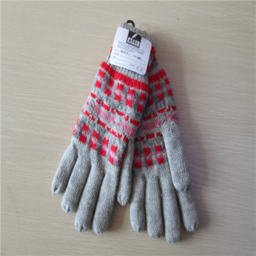 Damen gestrickte Handschuhe mit Jacquard Webart