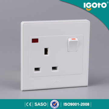 Igoto British Type of Electric Wall Switch com soquete 13A Neon Light