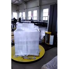 Automatic pallet wrapping machine with cut film