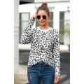 Heißer Verkauf Leopard Print Damen Langarm-T-Shirt