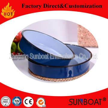 Enamel Round Tray Disk Salver Kitchenware