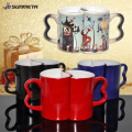 Sublimation changement de couleur couple café mug wholsales