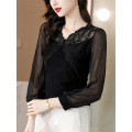 V-neck bottoming shirt women's autumn new style