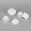 Cosmetic Jar White Cap Matte Square