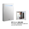 Frameless Aluminum Single Door Led Light Mirror Cabinet