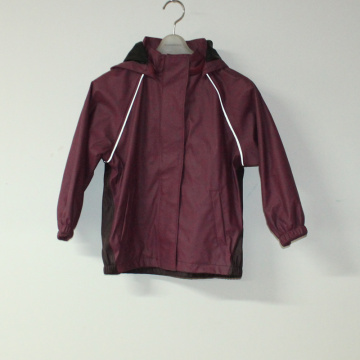 Veste de pluie réfléchissante pour bébé Dark Wine PU pour enfants / bébé