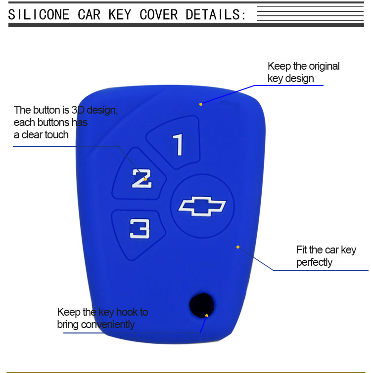 Car Key Silicone Cover For Chevrolet