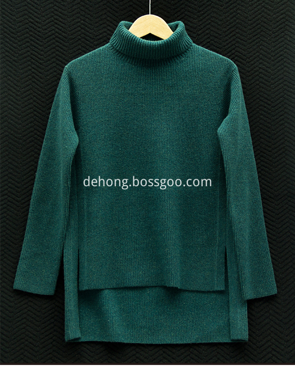 Dark Green High Necked Cashmere Women S Sweater