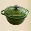 Green Cast Iron Casserole with Bakelite Knob