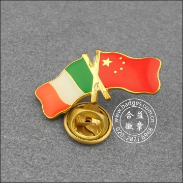 Insigne de drapeau italien et chinois, épinglette à revers (GZHY-LP-002)