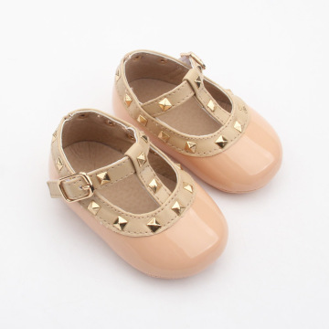 Baby Dress Pu Leather Rivet T-bar Shoes