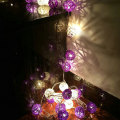 Purple Rattan Ball Christmas Holiday String Light