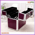 Purple Crocodile Extra Large Makeup Vanity Cases avec des plateaux en plastique (SACMC055)