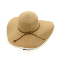 Retro large brim beach hat fedora straw hat