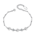 Pulseira de aço inoxidável feminina com cristal