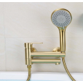 Top sales waterfall mixer gold finished Stretchable Handheld shower Hot and cold valve Bathtub faucet water tap