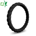 Custom Twist-shape Silicone Rubber Wedding Finger Ring