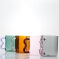 Clear Colored Drinking Glass Coffee Mug With Handgrip