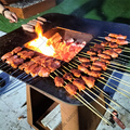 Corten Steel Wooden BBQ Grill para cozinha de churrasco