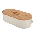 Modern bread box with bamboo lid factory BSCI