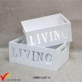 Mini Distressed Shabby Wood White Planter Box