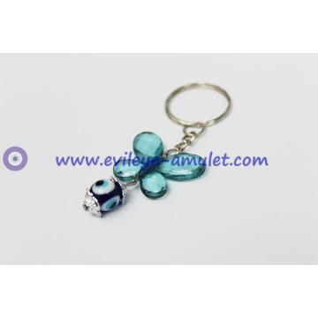 Glittering and translucent  butterfly evil eye key chain factory wholesale