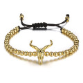 Goat Skull Charm Bead Bracelet for Men