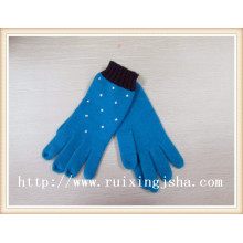 2015 black knitted Hot drilling custom gloves