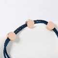 Custom Womens Adjustable Blue Nylon Rope Bracelet