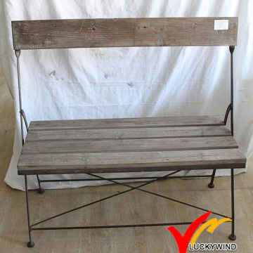 Shabby Chic Vintage Cottage Retro Wood Folding Bench