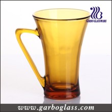 Amber Color Solid Color Glass Coffee Mug