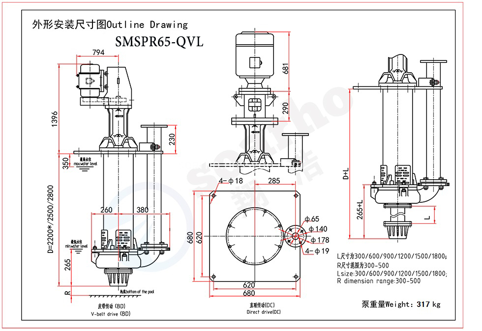 SMSPR65-QVL outline drawing