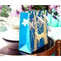 European Style Blue Christmas Deer Gift Paper Bags