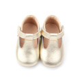 Jolies chaussures à barre en T pour bébés filles dorées Chaussures habillées