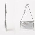 Metallic zipper stitching small square bag