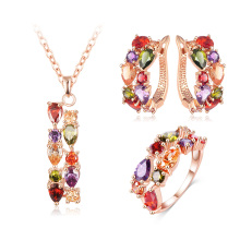 Cubic Zircon Pendant/Earrings/Ring Women Wedding Jewelry Sets (CST0030-A)