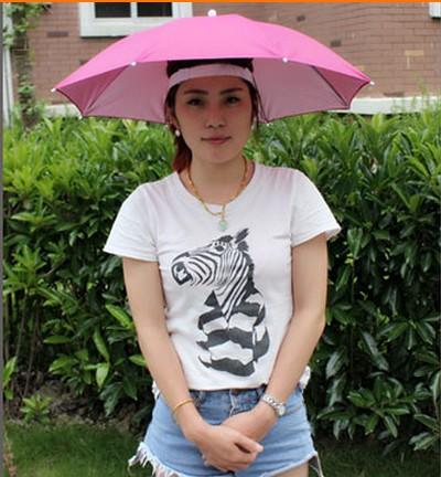 Logo printed Advertising Head hat shape umbrella