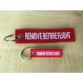 Remove before flight embroidery key ring